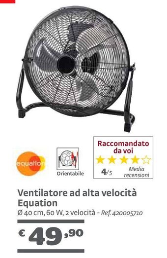 Ventilatore ad alta velocità equation