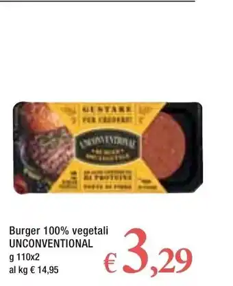 Famila Unconventional Burger 100% vegetali 110g x 2 offerta