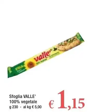 Famila Valle' Sfoglia 100% vegetale 230g offerta