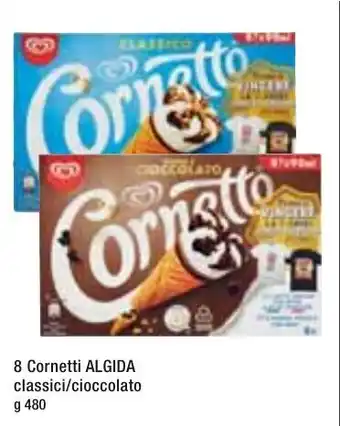 Famila Algida 8 Cornetto classici/cioccolato 480g offerta