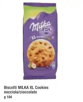 Famila Milka XL Cookies nocciola/cioccolato biscotti 184g offerta