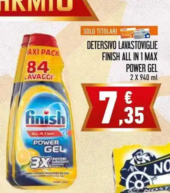 Conad Detersivo lavastoviglie finish all in 1 max power gel offerta