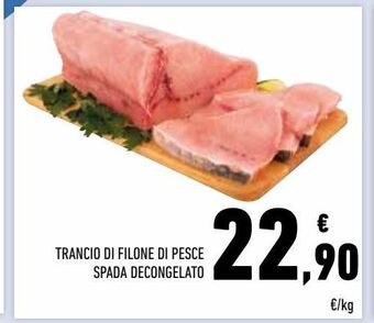 Trancio di filone di pesce spada decongelato