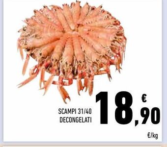 Conad Scampi 31/40 decongelati offerta