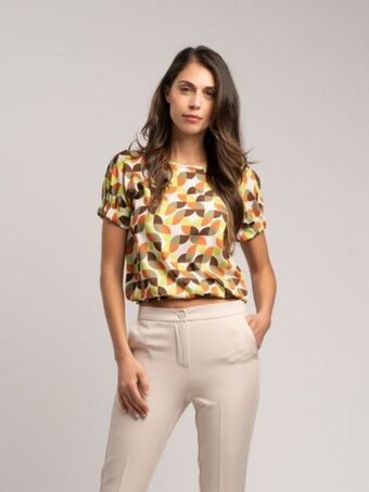 Invidia Camicia donna con manica corta ad aletta in satin offerta