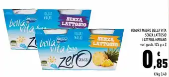 Conad Yogurt magro bella vita senza lattosio latteria merano 125 g x 2 offerta