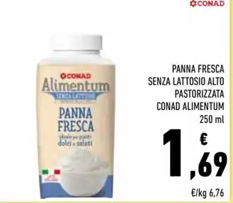 Conad Conad Alimentum Panna fresca senza lattosio alto pastorizzata 250 ml offerta