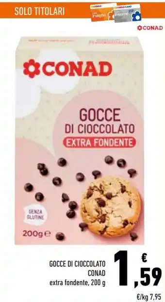 Conad Conad Gocce di cioccolato 200 g offerta