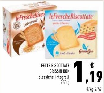 Conad Grissin Bon Fette biscottate 250 g offerta