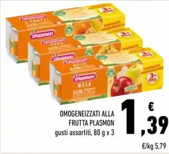 Conad Plasmon Omogeneizzati alla frutta 80 g x 3 offerta
