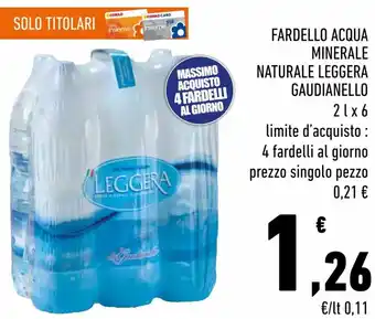 Fardello Acqua Minerale Naturale Leggera Gaudianello 2 l x 6