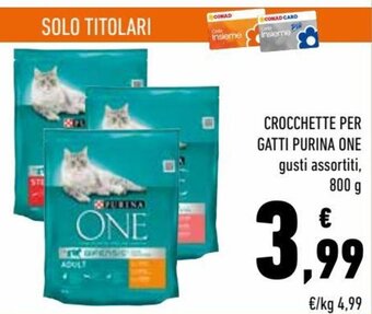 Conad Purina One crocchette per gatti 800 g offerta