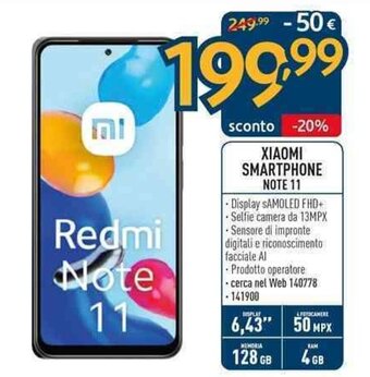 Sinergy Xiaomi Smartphone Note 11 offerta