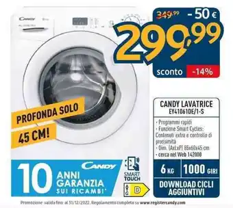 Sinergy Candy Lavatrice EY41061DE/1-S offerta