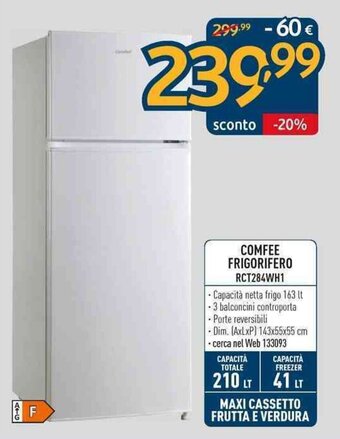 Sinergy Comfee Frigorifero RCT284WH1 offerta