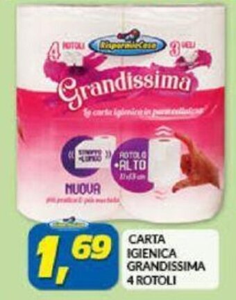Risparmio Casa Carta Igienica Grandissima 4 rotoli offerta