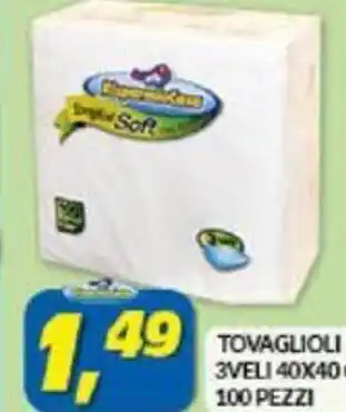 Risparmio Casa Tovaglioli 3 veli 40x40 cm 100 pezzi offerta
