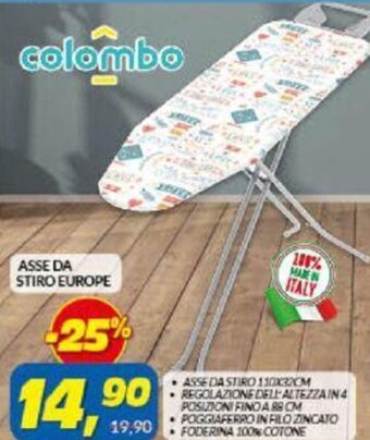 Risparmio Casa Colombo Asse da Stiro Europe offerta