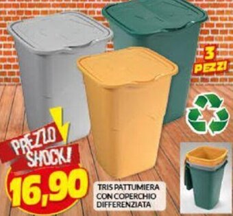 Risparmio Casa Tris Pattumiera con Coperchio Differenziata offerta