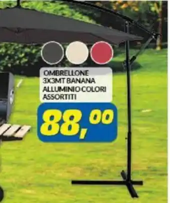 Risparmio Casa Ombrellone 3x3 mt Banana Alluminio Colori assortiti offerta