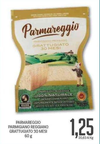Supermercati Piccolo Parmareggio Parmigiano Reggiano Grattugiato 30 Mesi 60 g offerta