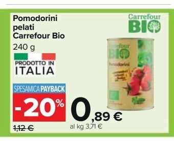 Pomodorini pelati carrefour bio