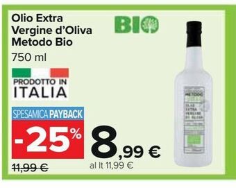 Carrefour Iper Olio extra vergine d'oliva metodo bio offerta
