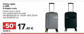 Trolley rigido in abs 4 doppie ruote