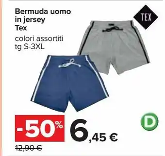 Bermuda uomo in jersey tex