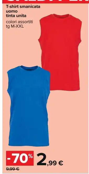 T-shirt smanicata uomo tinta unita