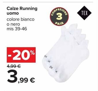 Carrefour Iper Calze running uomo offerta