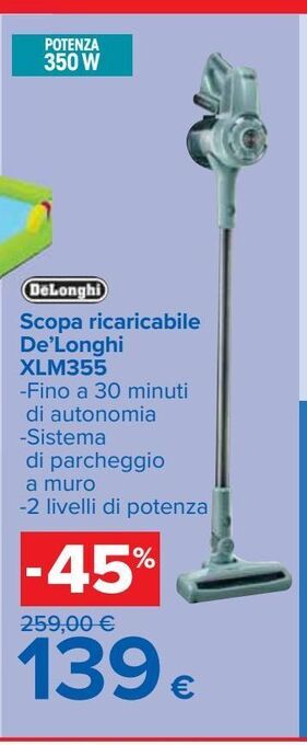 Scopa ricaricabile de'longhi xlm355