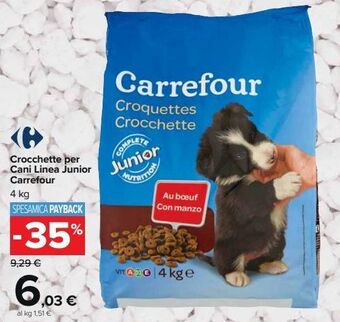 Carrefour Market Crocchette per cani linea junior carrefour offerta