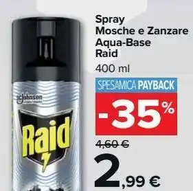 Carrefour Market Spray mosche e zanzare acqua-base raid offerta