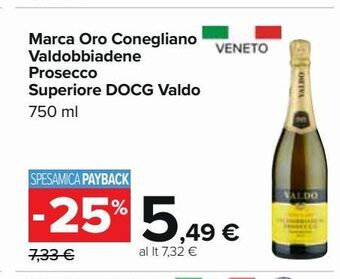 Marca oro conegliano valdobbiadene prosecco superiore docg valdo