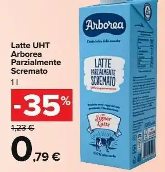 Carrefour Market Latte uht arborea parzialmente scremato offerta