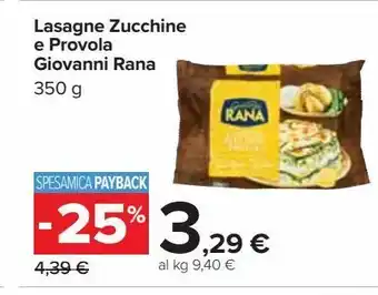 Carrefour Iper Lasagne zucchine e provola giovanni rana offerta