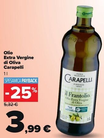 Carrefour Market Olio extra vergine di oliva carapelli offerta