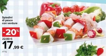 Spiedini di pesce con verdure