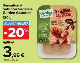 Carrefour Market Sensational salsiccia vegetale garden gourmet offerta