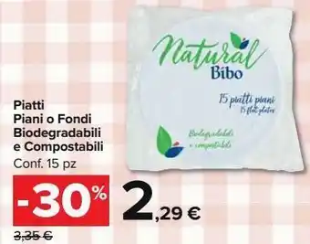 Piatti piani o fondi biodegradabili e compostabili