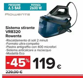 Carrefour Iper Sistema stirante vr8320 rowenta offerta
