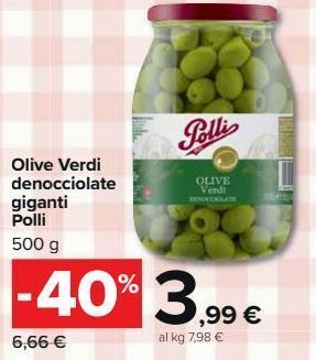 Carrefour Market Olive verdi denocciolate giganti polli offerta
