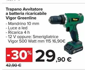 Trapano avvitatore a batterie ricaricabile vigo greenline