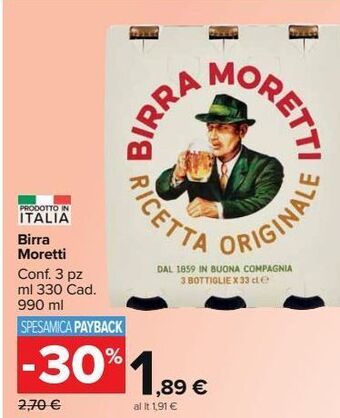 Carrefour Market Birra moretti offerta