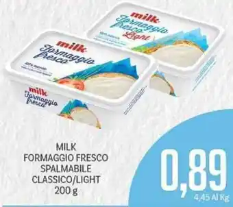 Supermercati Piccolo Milk Formaggio Fresco Spalmabile Classico/Light 200 g offerta
