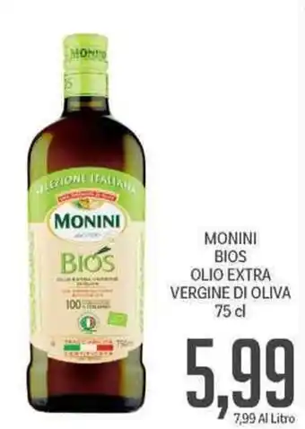 Supermercati Piccolo Monini Bios Olio Extra Vergine Di Oliva 75 cl offerta