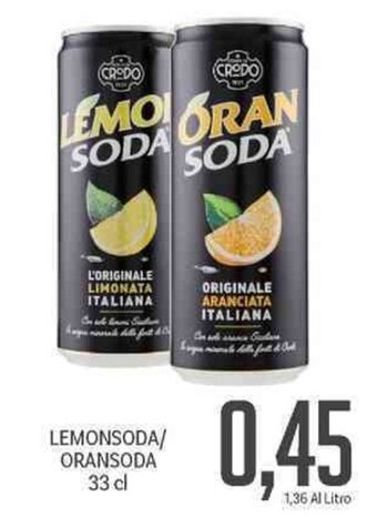 Supermercati Piccolo Lemonsoda/Oransoda 33 cl offerta