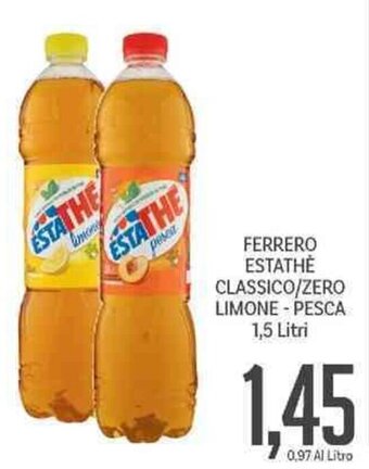 Supermercati Piccolo Ferrero Estathè Classico/Zero Limone - Pesca 1,5 Litri offerta