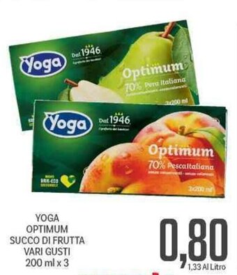 Supermercati Piccolo Yoga Optimum Succo Di Frutta Vari Gusti 200 ml x 3 offerta